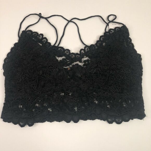 NEW Free People Black Celine Velvet Lace Bralette Small F19M05006 - Picture 3 of 7
